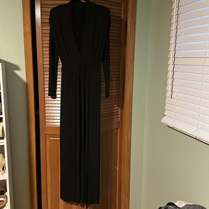 Black plunge floor length gown